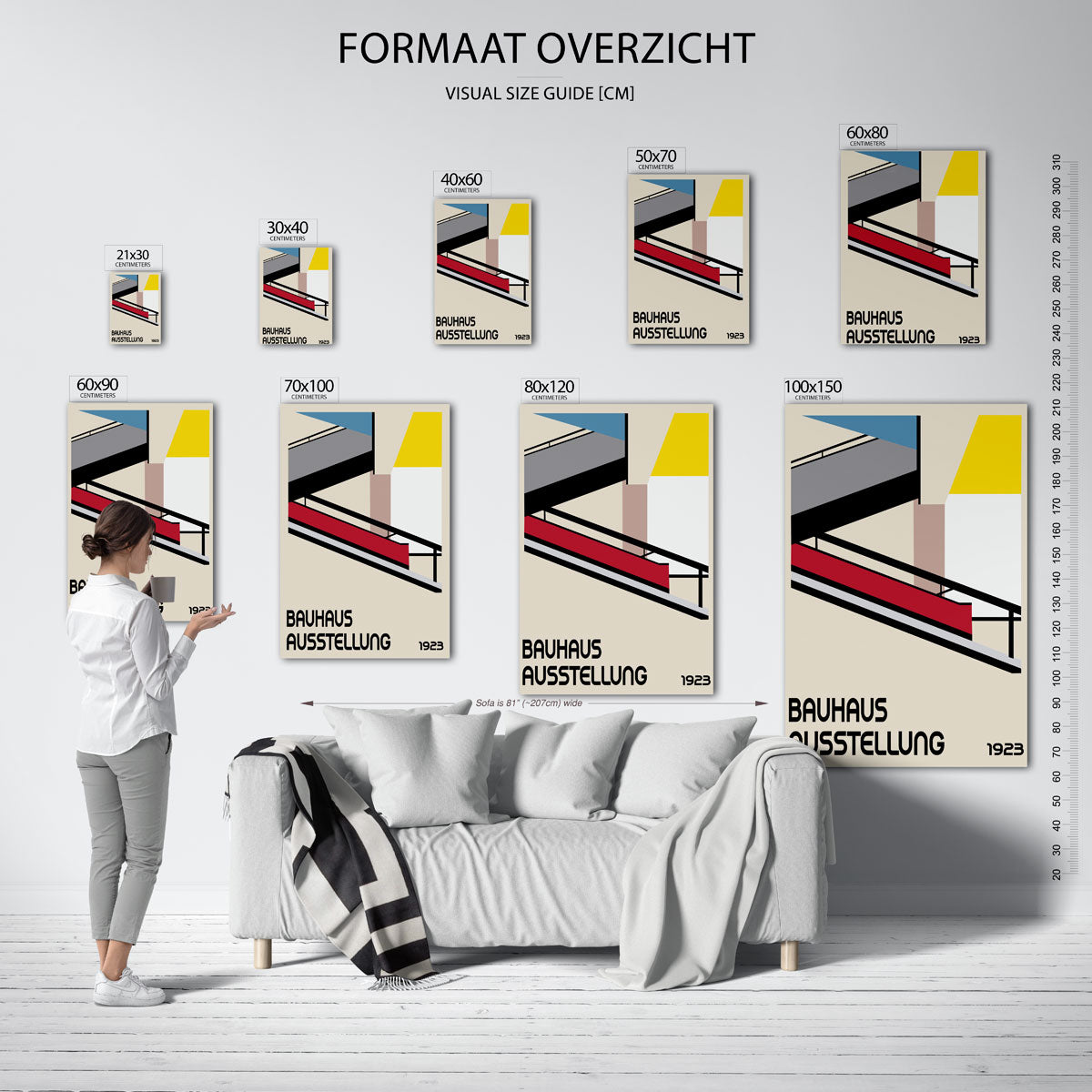 Vorm en balans – geometrische poster in Bauhaus-stijl van WallArtistic