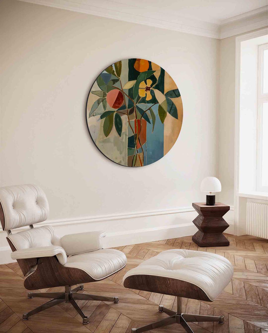 Fruit en bladeren – moderne ronde wanddecoratie van WallArtistic