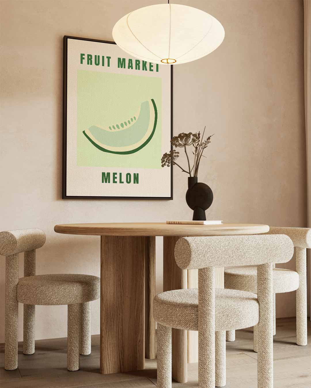 Fruitige Meloen Poster – canvas wanddecoratie in portret formaat