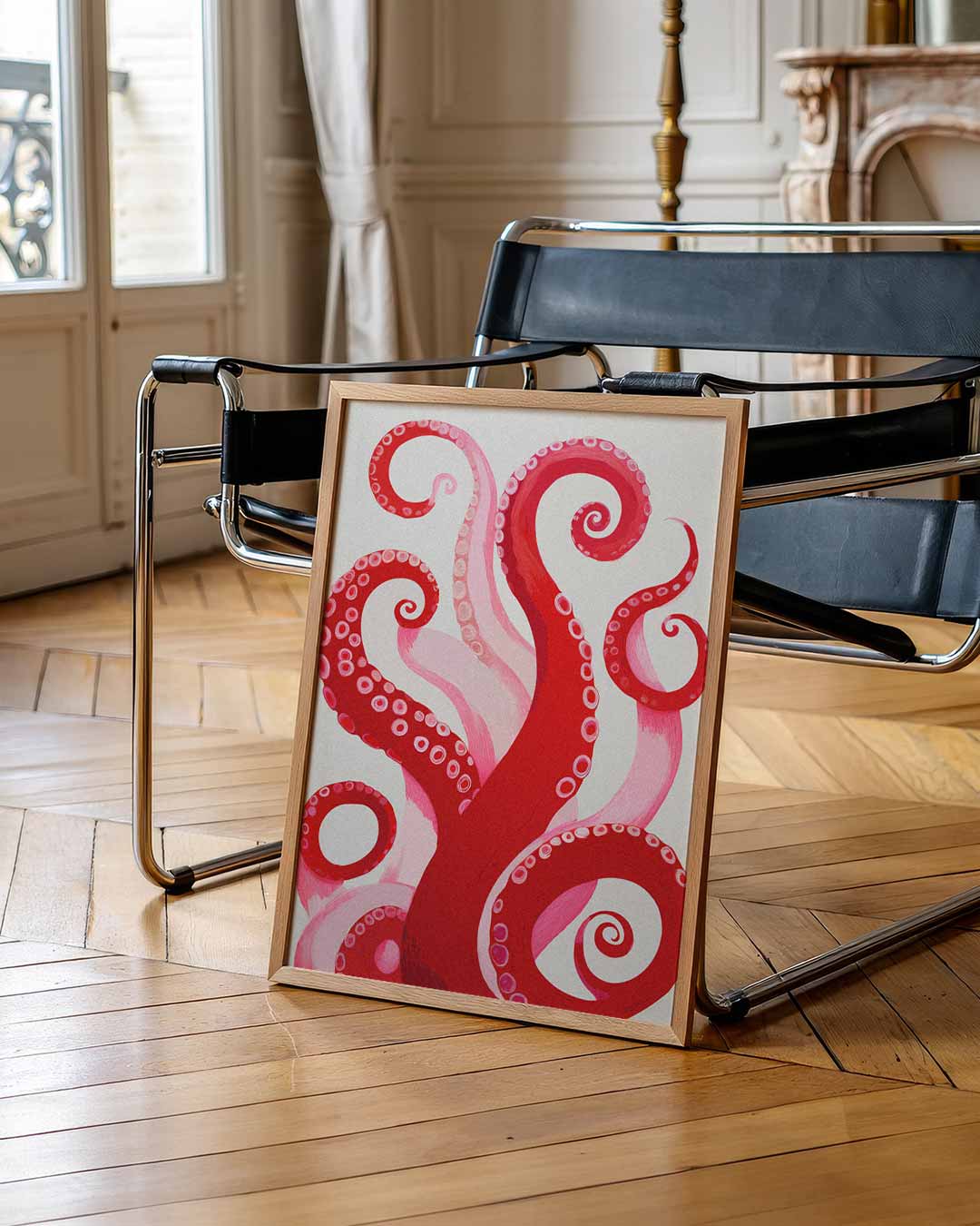 Octopus Tentakel Kunstposter – zomerse wandkunst als portret poster