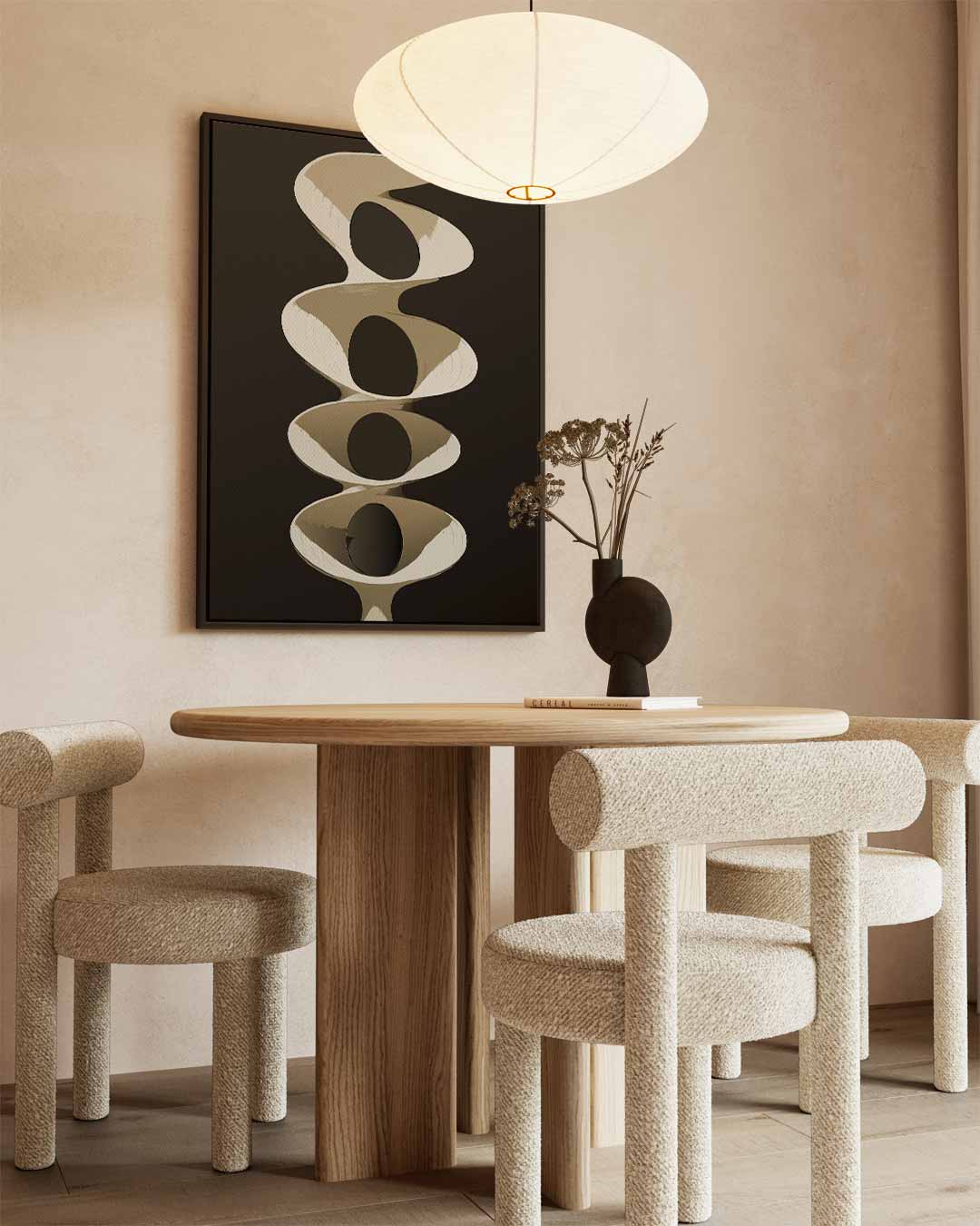Abstracte Spiralen – kunstwerk met zwarte baklijst
