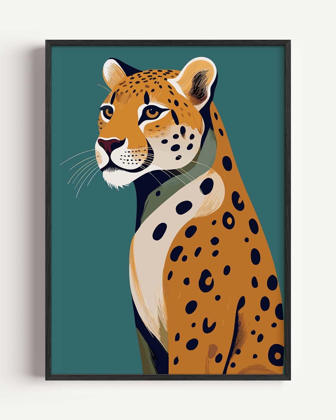 Elegante Luipaard – dieren portret poster als wanddecoratie