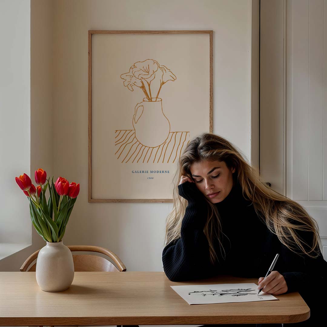 Stijlvolle Bloemenvaas – bloemen poster in staand formaat