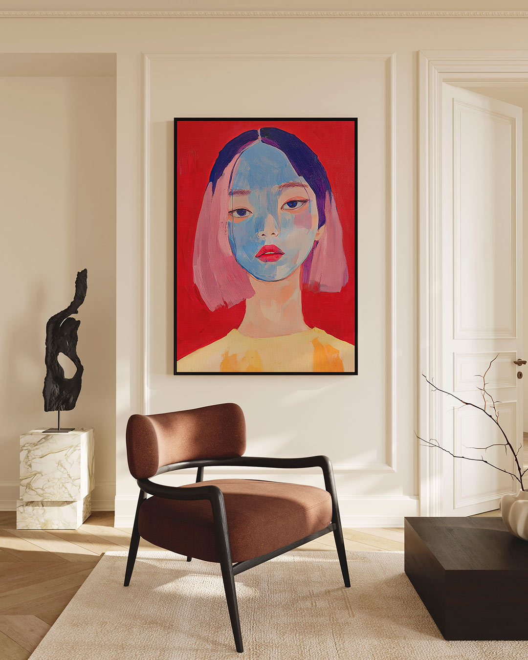 Portretstudie – staand wanddecoratie kunstwerk