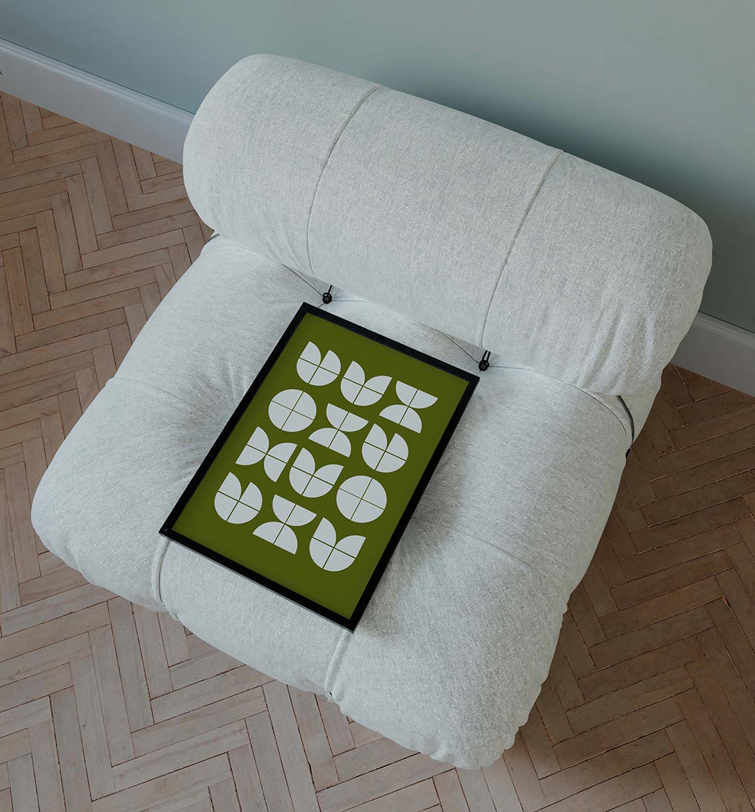 Vormritme en kleur – staande Bauhaus poster voor aan de muur