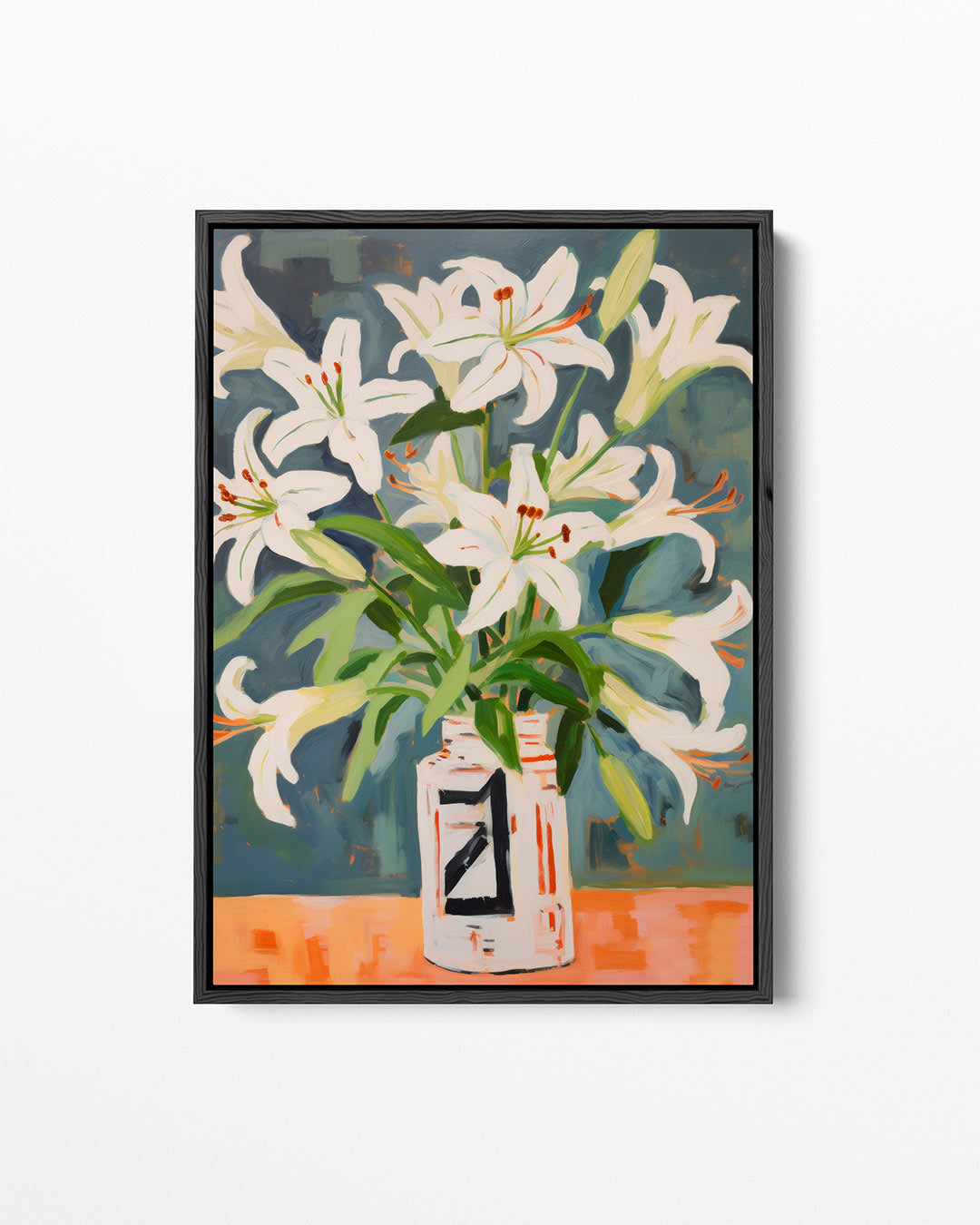 Bloemen in vaas – staand wanddecoratie kunstwerk