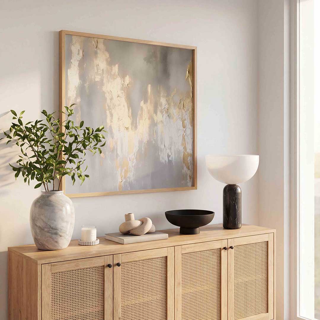 Gouden textuur – abstracte wandkunst als vierkante poster