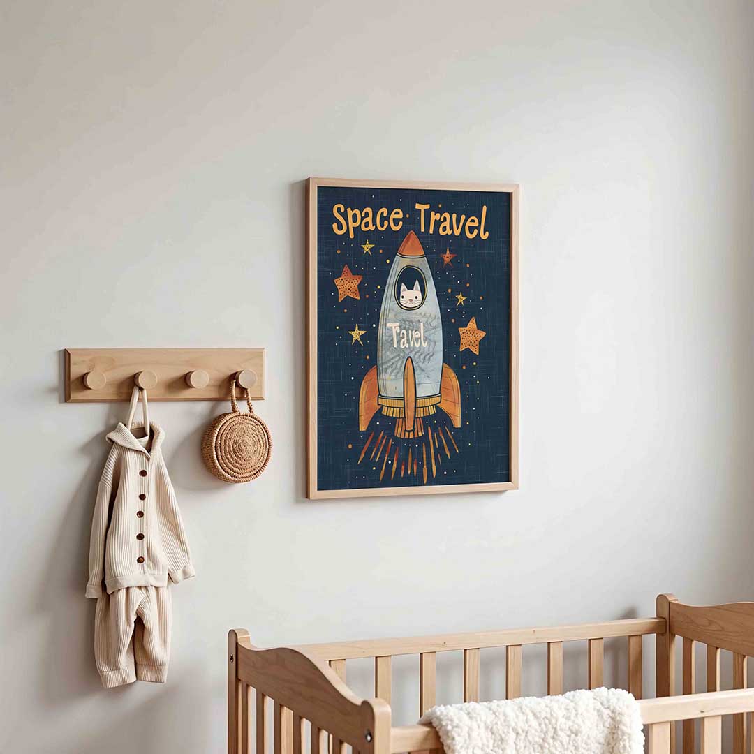 Ruimtevaart kat – kinderposter in staand formaat