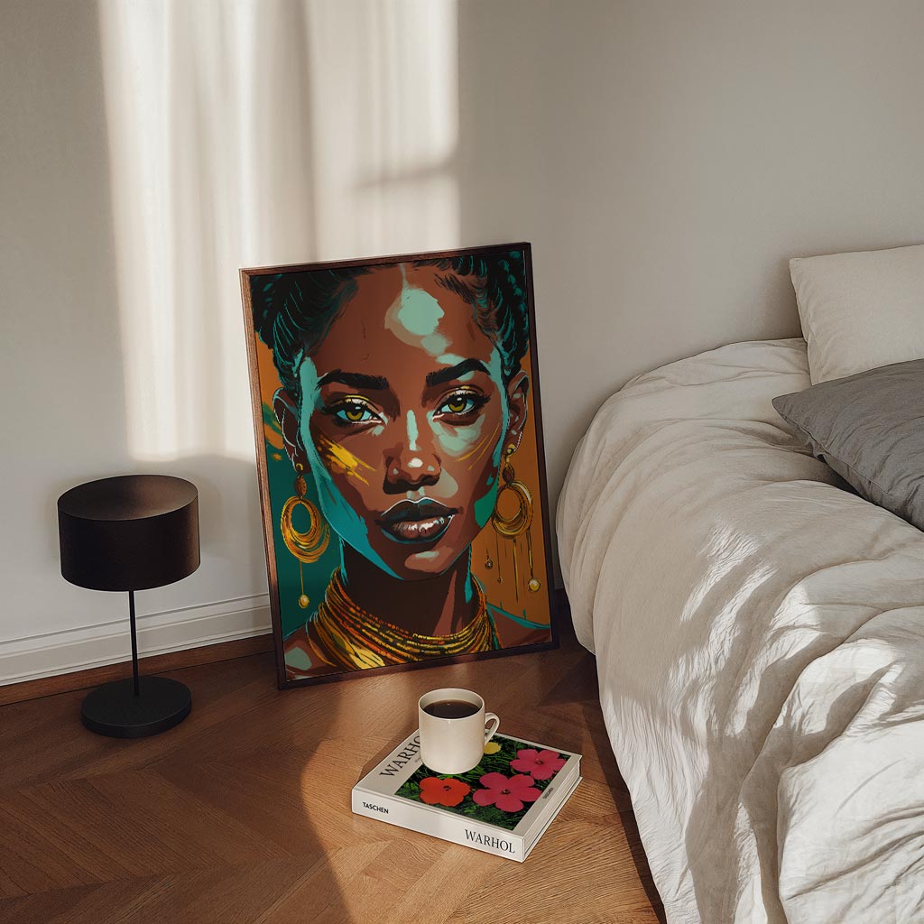 Expressieve Vrouwelijke Kracht – staande zomer wanddecoratie van WallArtistic