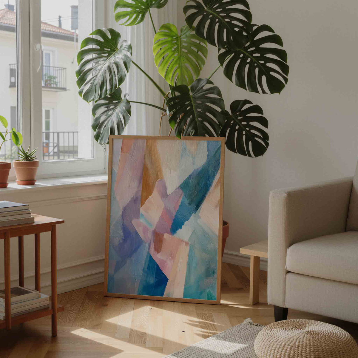 Abstracte vormen – moderne illustratie als portret poster