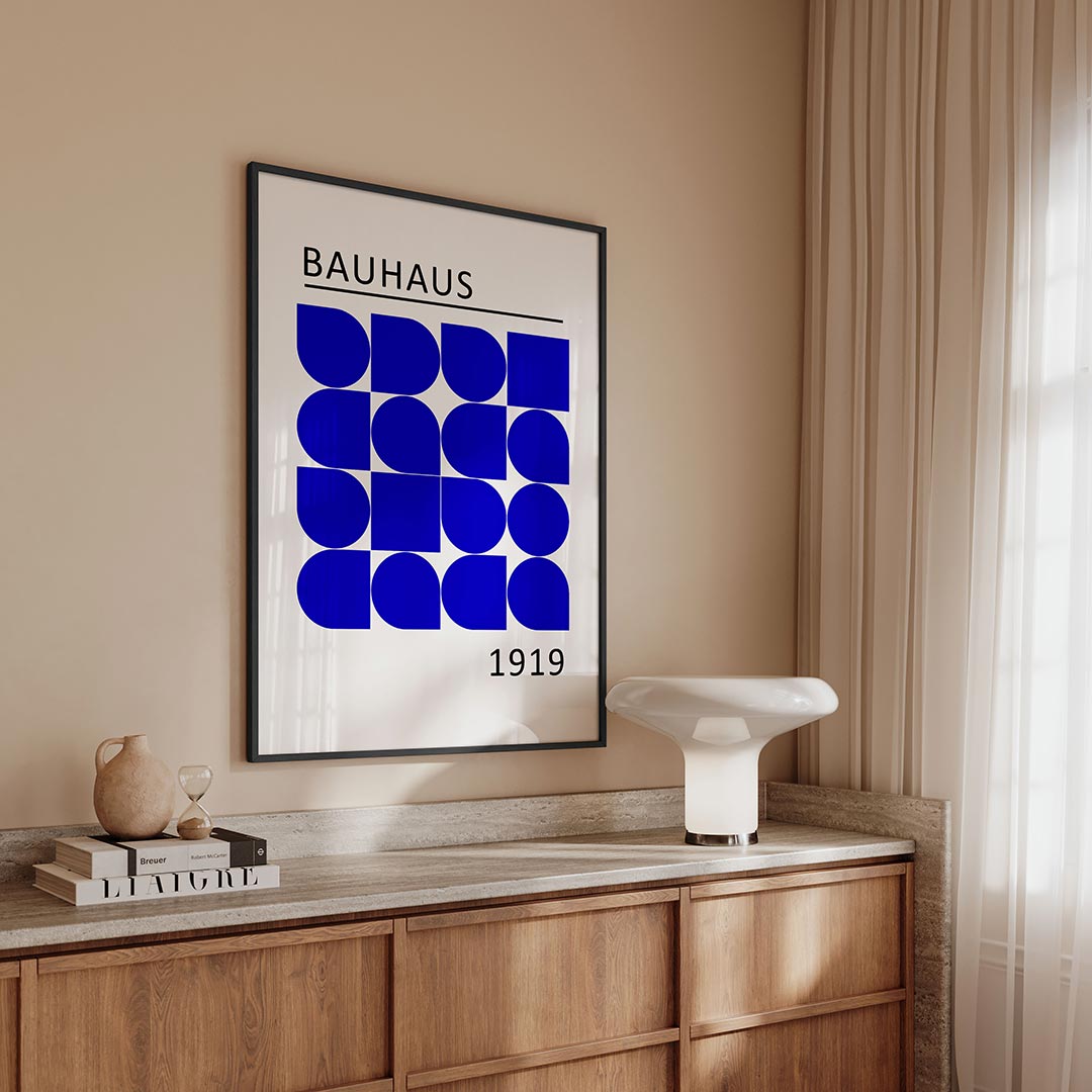 Vormen en vlakken – geometrische Bauhaus poster in staand formaat