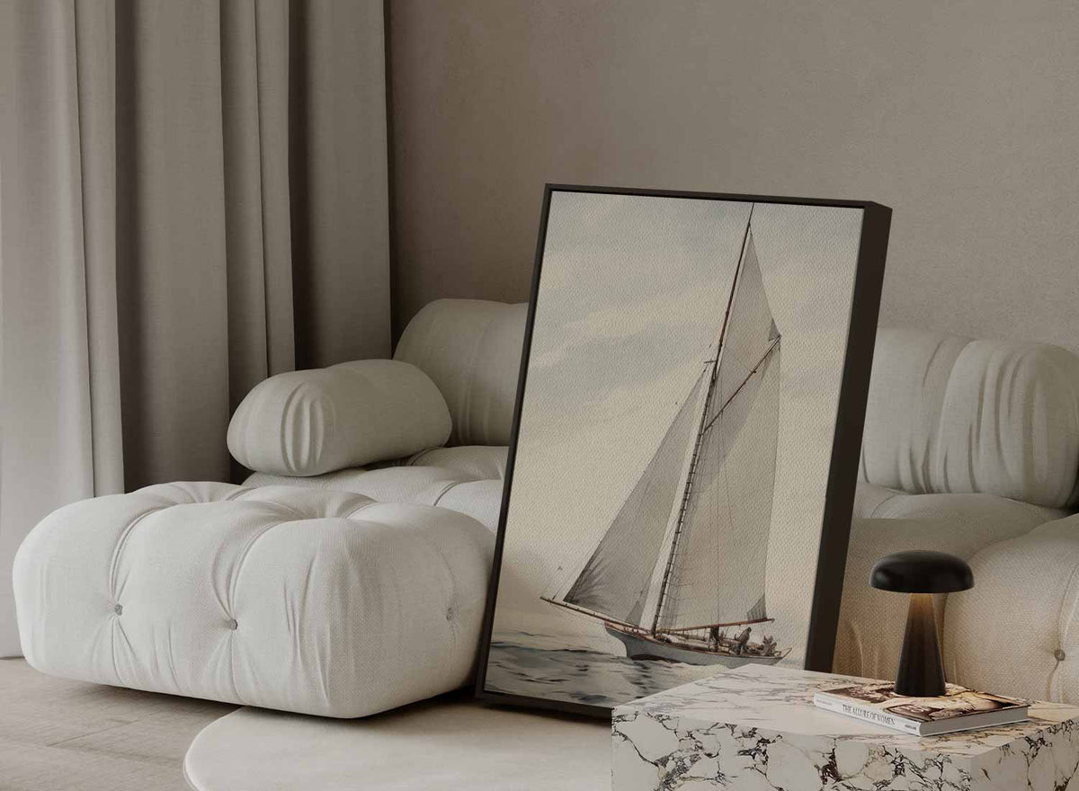 Zeilavontuur op open water – modern portret kunstwerk van WallArtistic