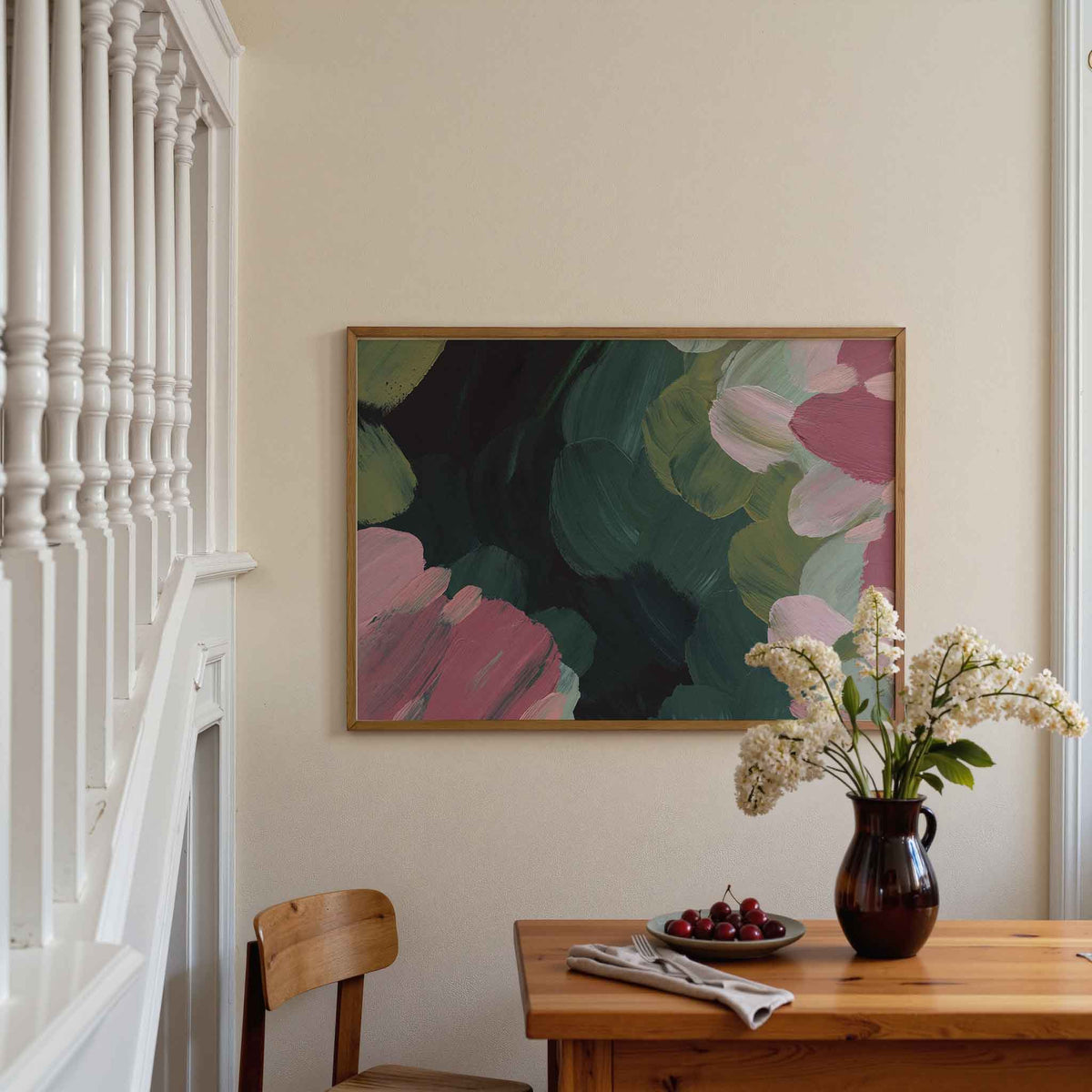 Abstracte bloemen – artistieke poster in liggend formaat