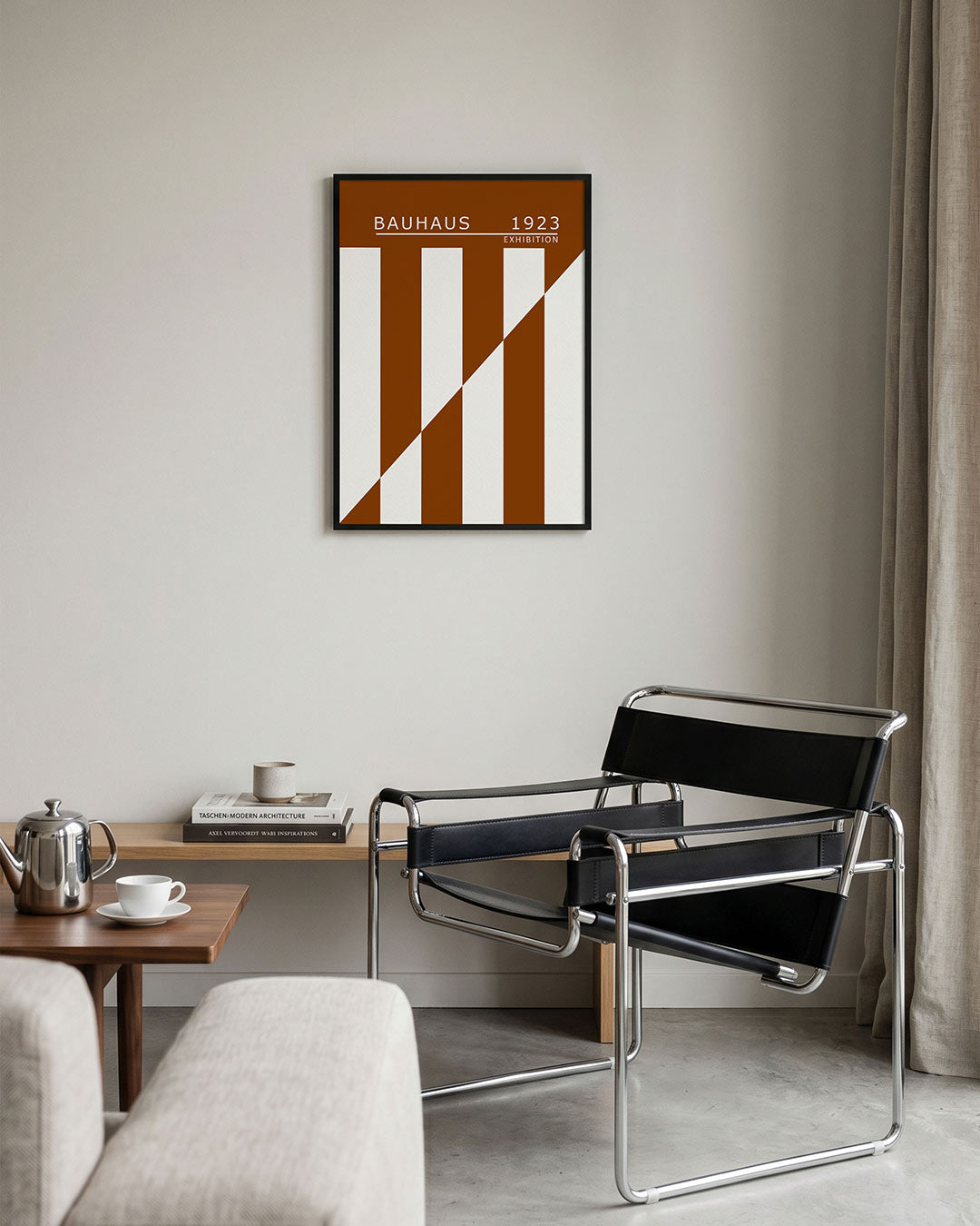 Lijnen en vlakken – geometrische Bauhaus poster in staand formaat