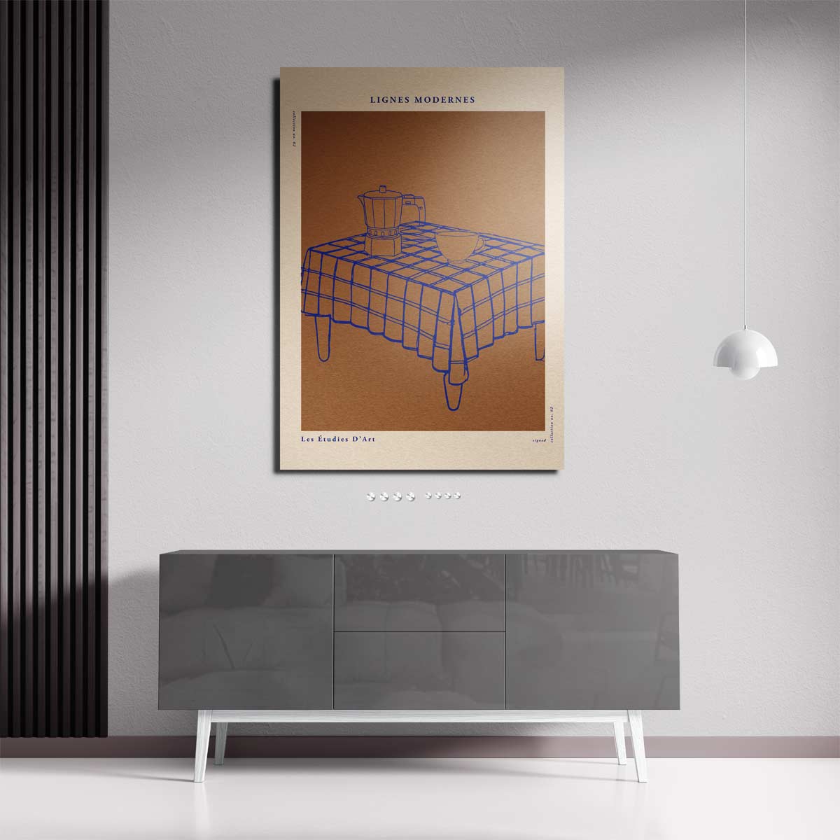 Moderne Lijnen Stilleven – staande wandkunst voor woonkamer of interieur