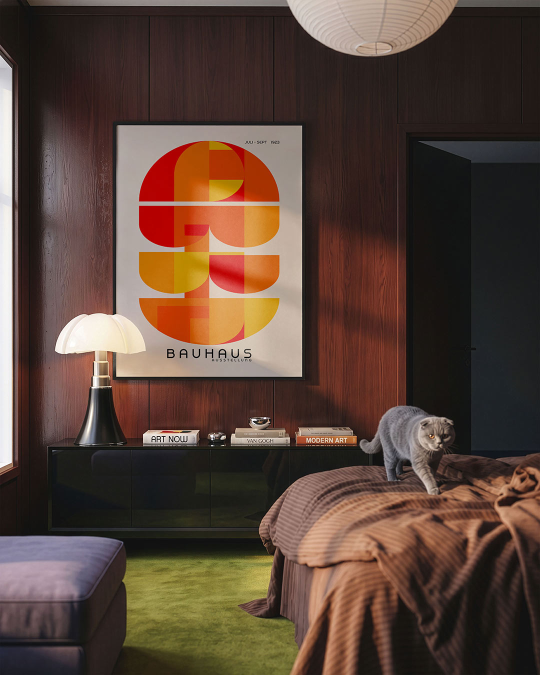 Vormritme en kleur – geometrische Bauhaus poster in staand formaat