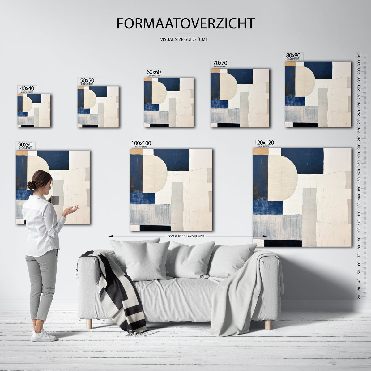 Abstracte vormen – vierkante muurposter met kleurrijke illustratie