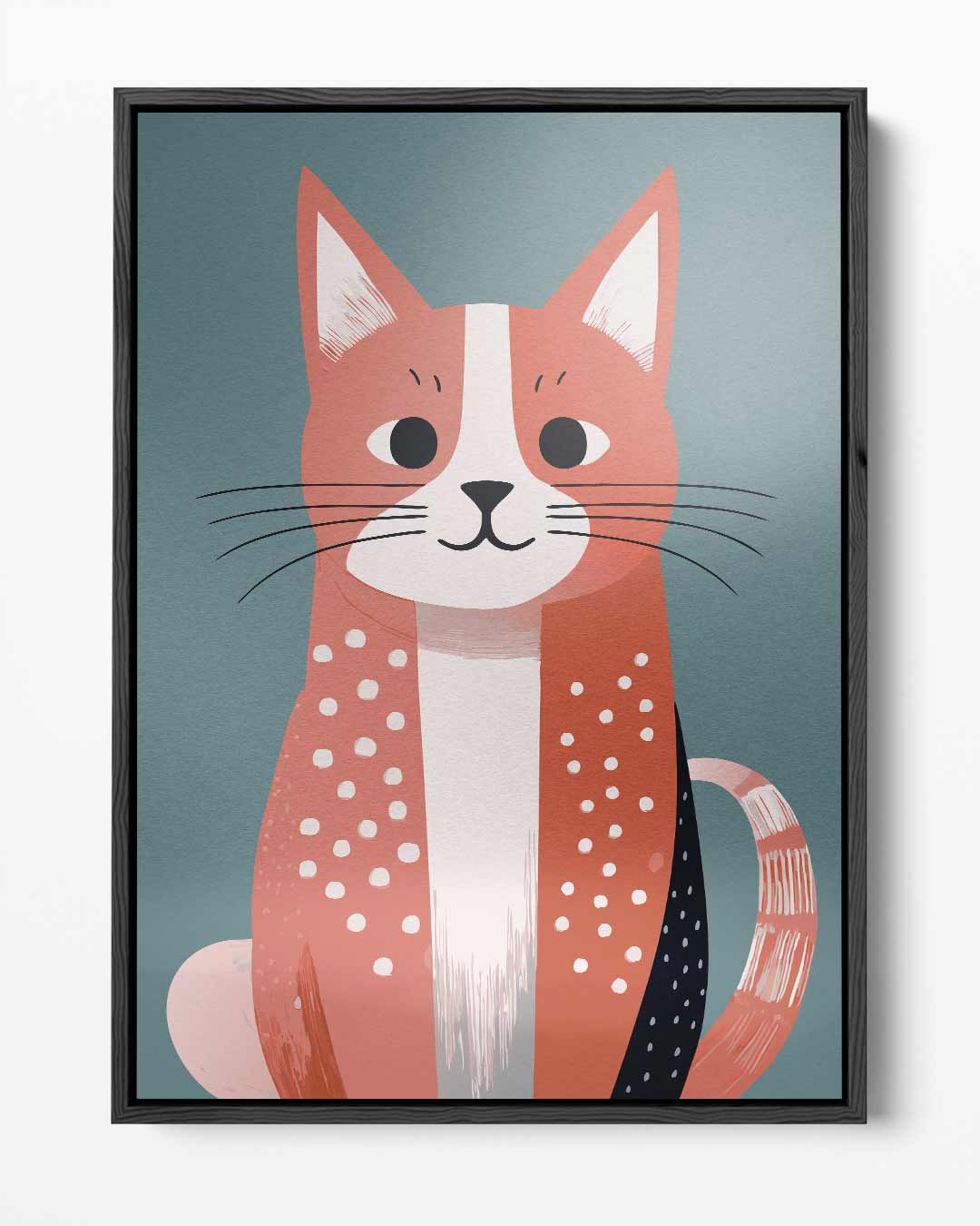 Vrolijke Kat Illustratie – portret kunstwerk als wanddecoratie