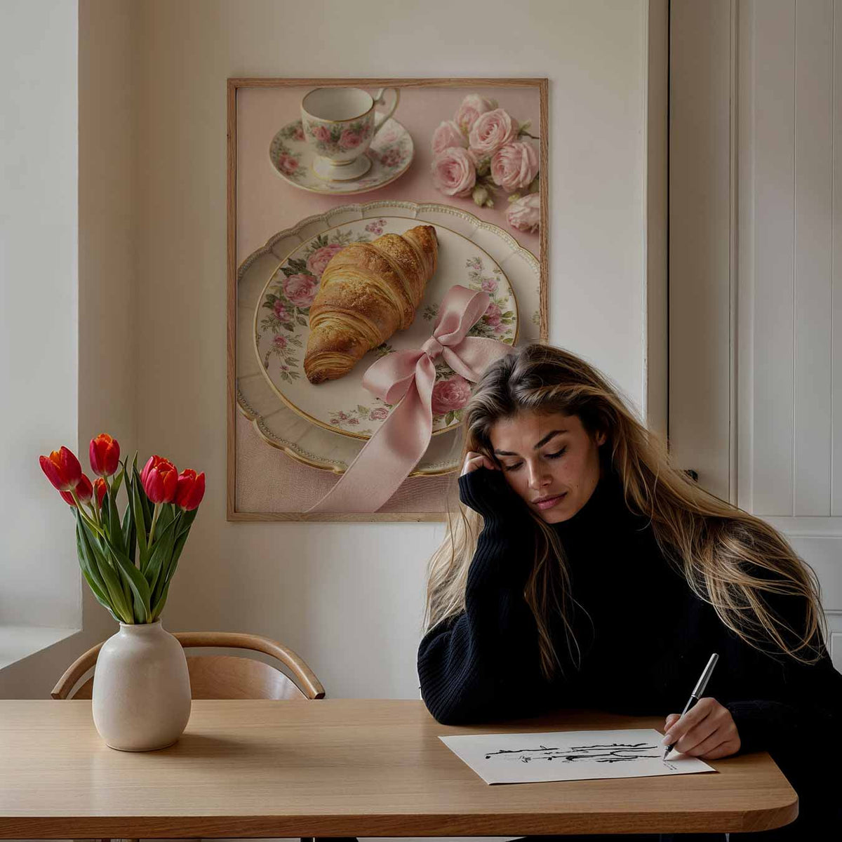Romantische High Tea – paasposter in staand formaat