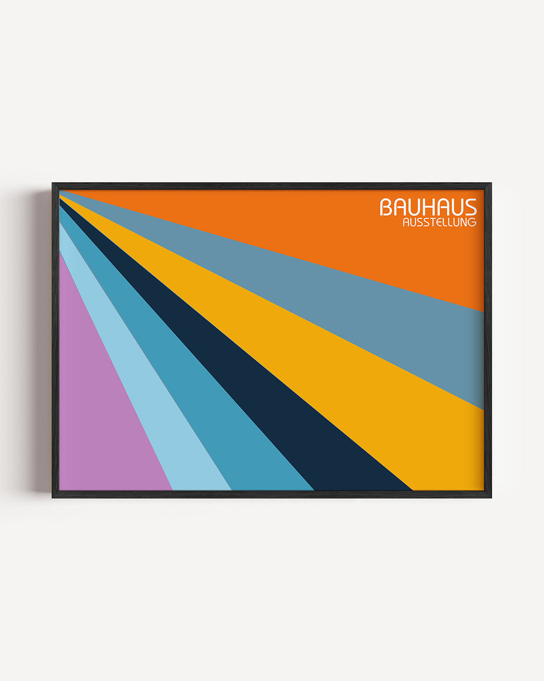 Kleurrijke stralen – liggende Bauhaus poster als wanddecoratie