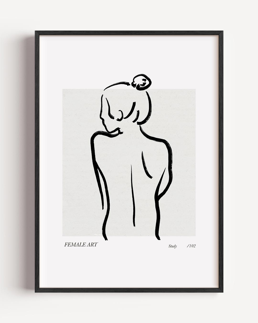 Elegante Lijntekening Vrouw – lijntekening portret poster als wanddecoratie