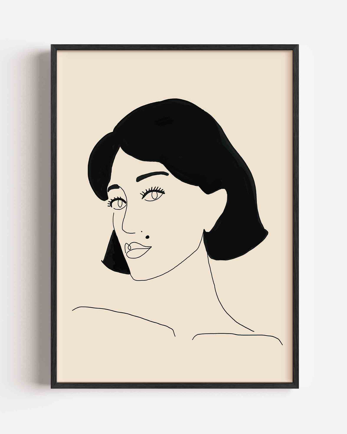 Vrouwelijk portret – hedendaagse illustratie portret poster als wanddecoratie