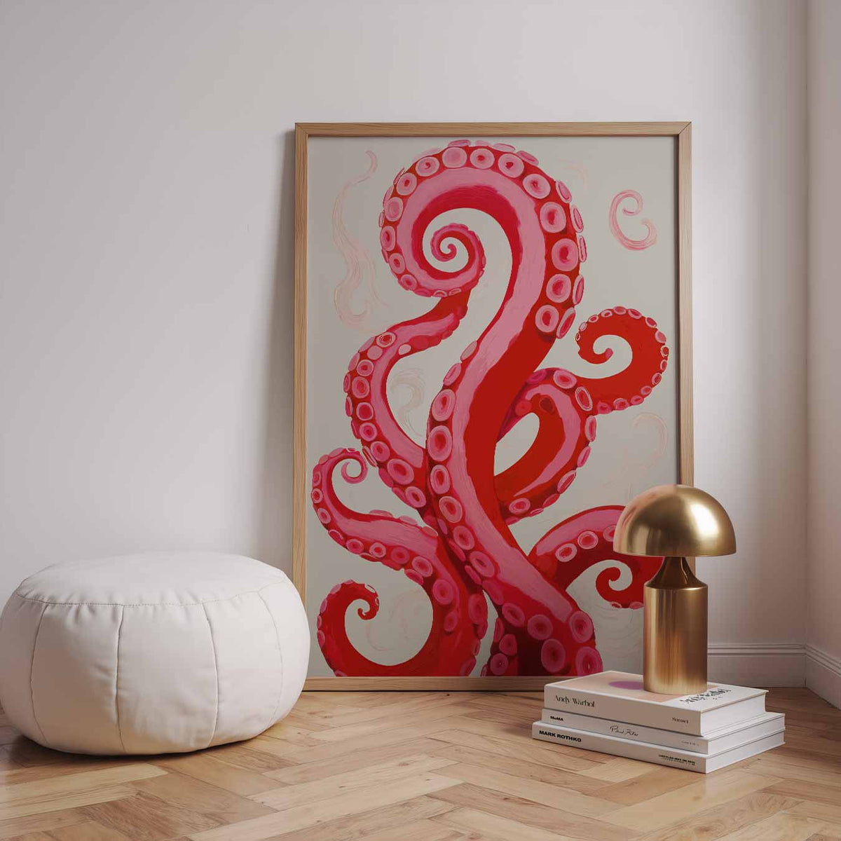 Dromerige Octopus Tentakels – staande zomer wanddecoratie van WallArtistic