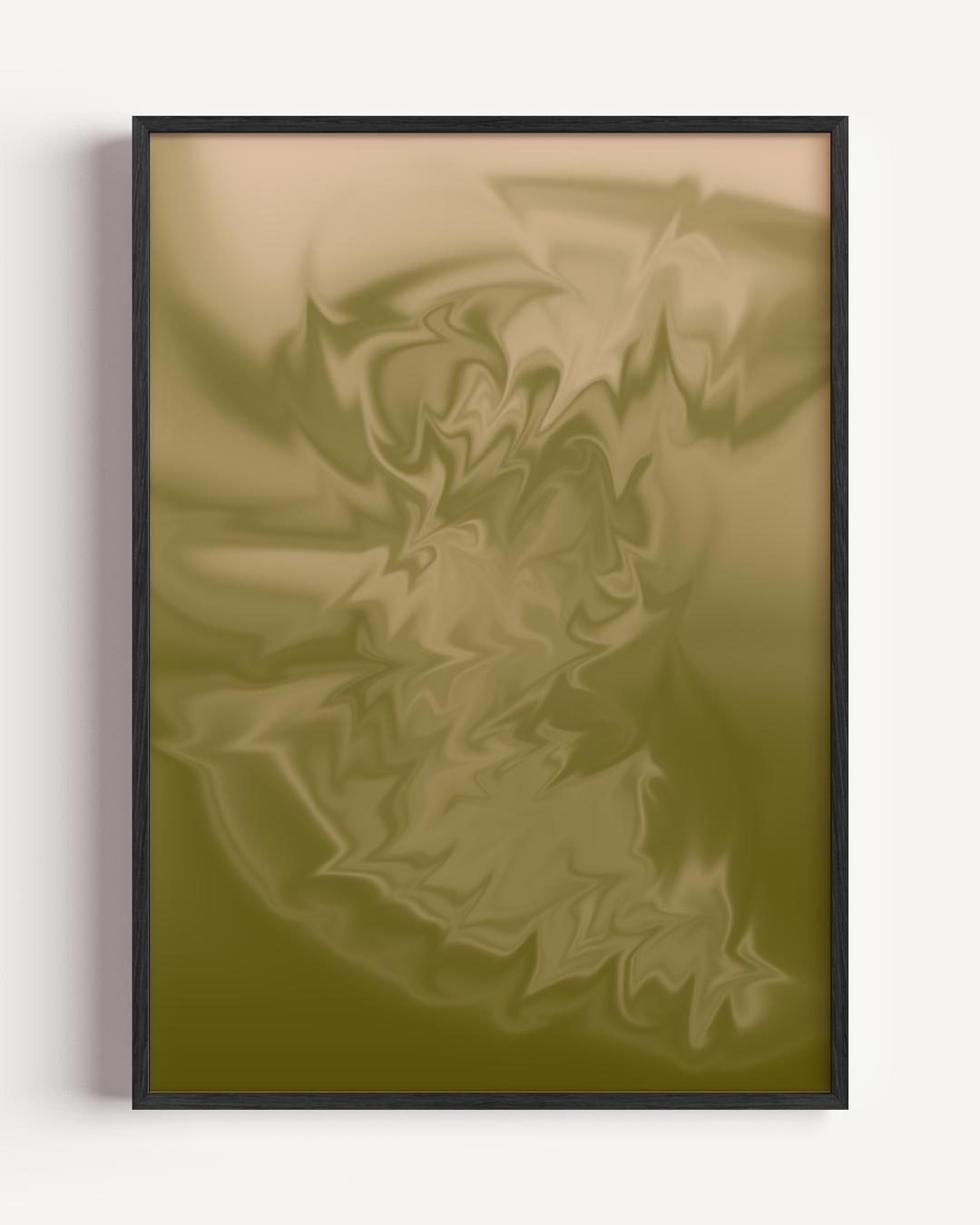 Mystieke Olijfgroene Werveling – kleurrijke abstracte portret poster als wanddecoratie