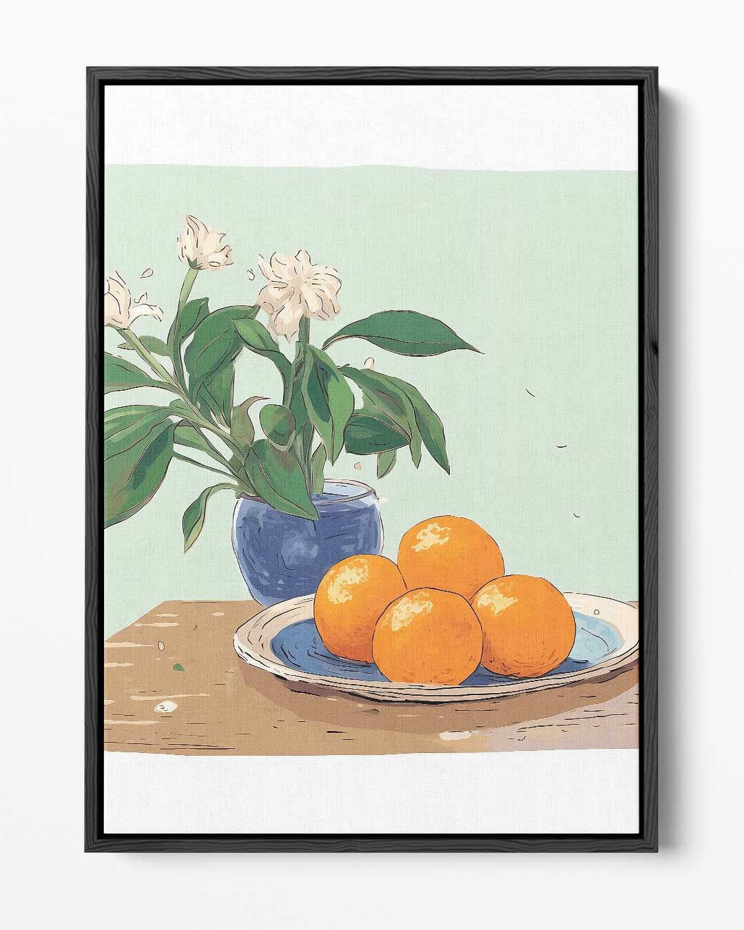 "Rustieke Stilleven met Mandarijnen" – portret kunstwerk als wanddecoratie