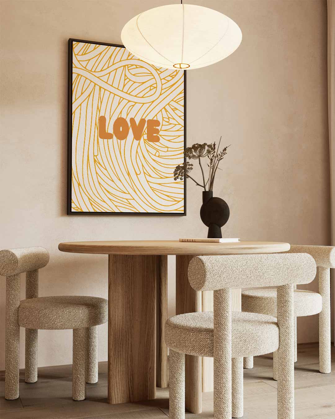 Liefdeslijnenspel – canvas wanddecoratie in portret formaat
