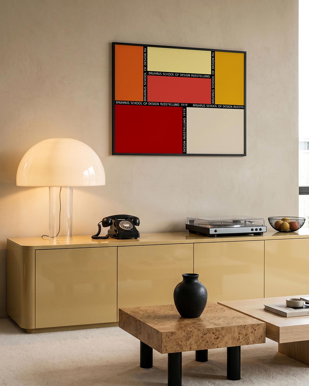 Vlakverdeling en kleur – moderne Bauhaus wandkunst als poster