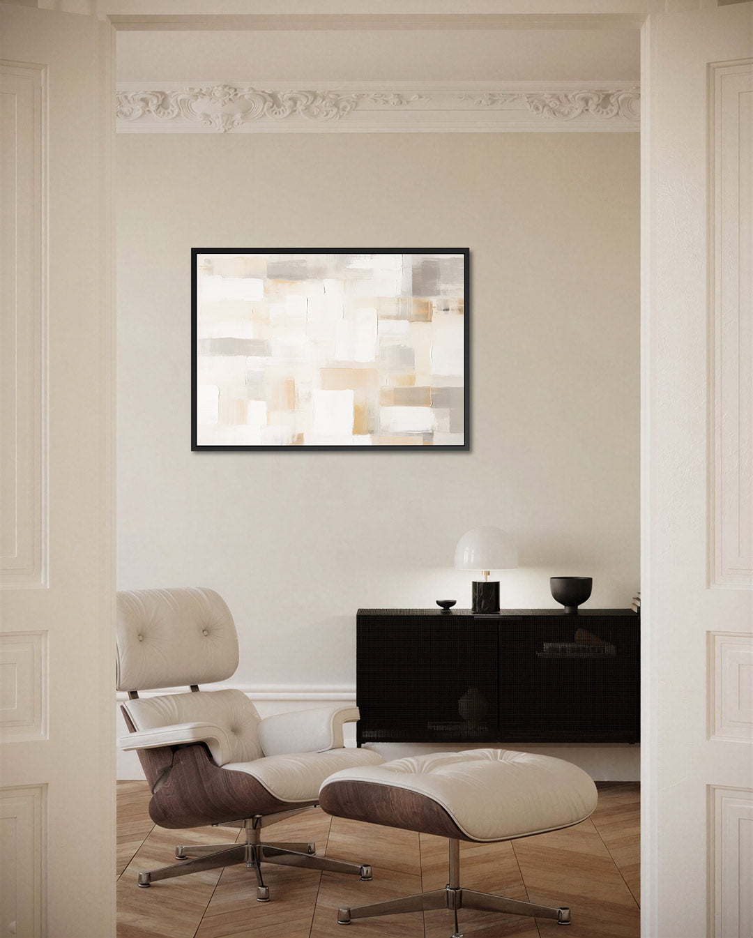 Zachte geometrie – liggende wanddecoratie