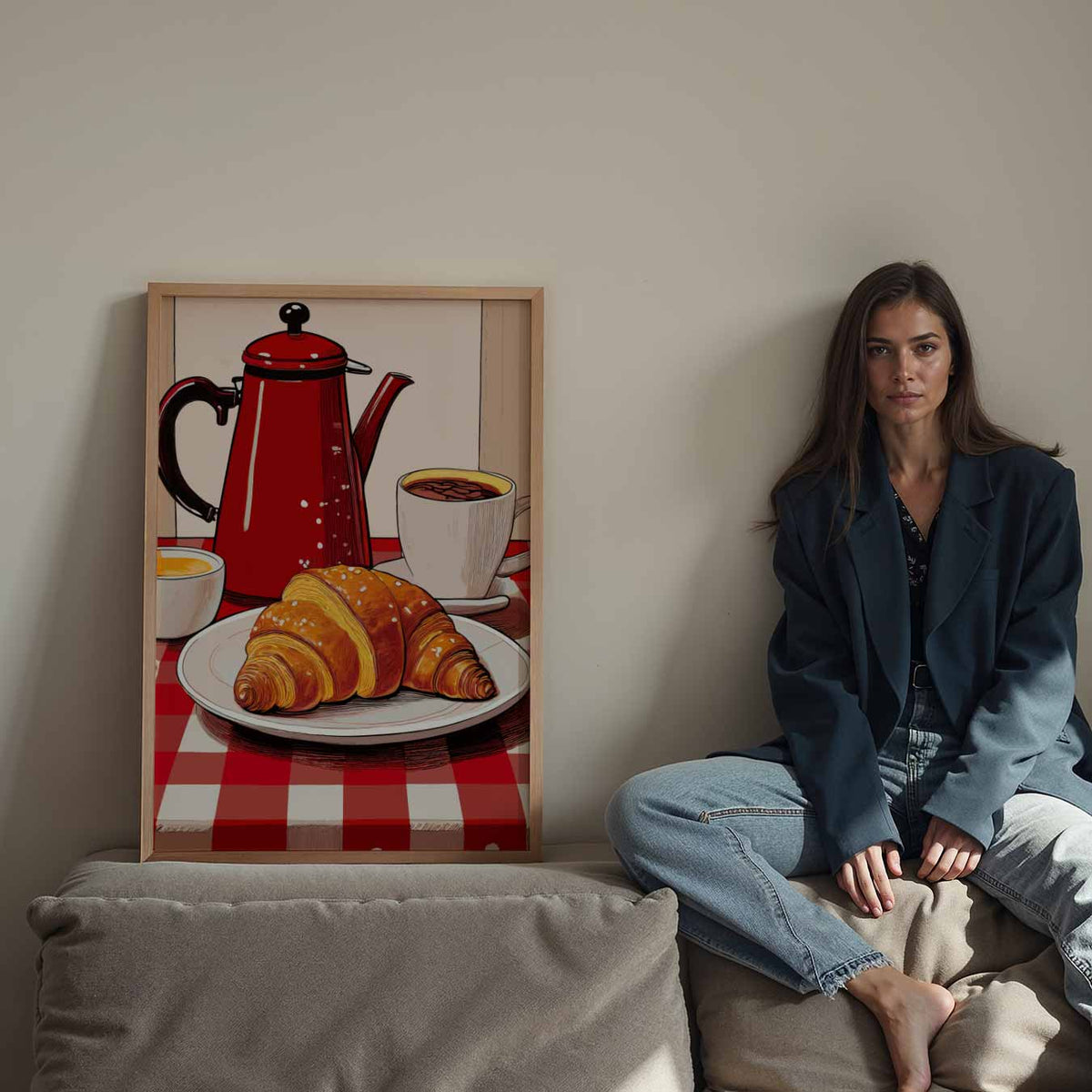 Franse Ontbijtcharme – staande keuken wanddecoratie van WallArtistic