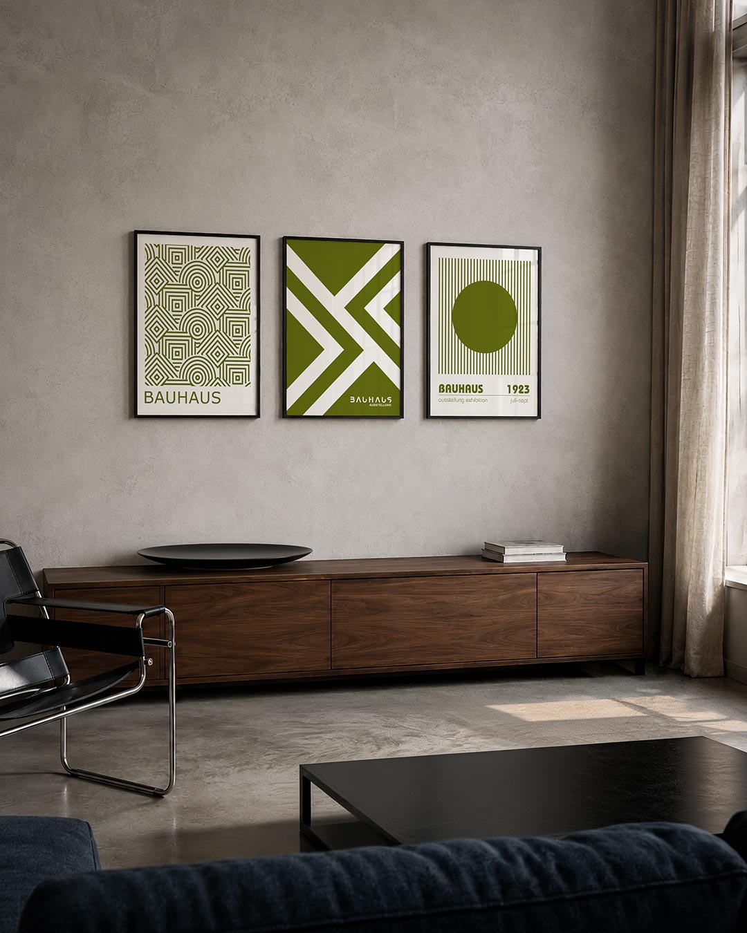 Lijnen en patronen posterset – tweede productweergave – deze posterset in drie delen toont een ritmisch lijnenspel van