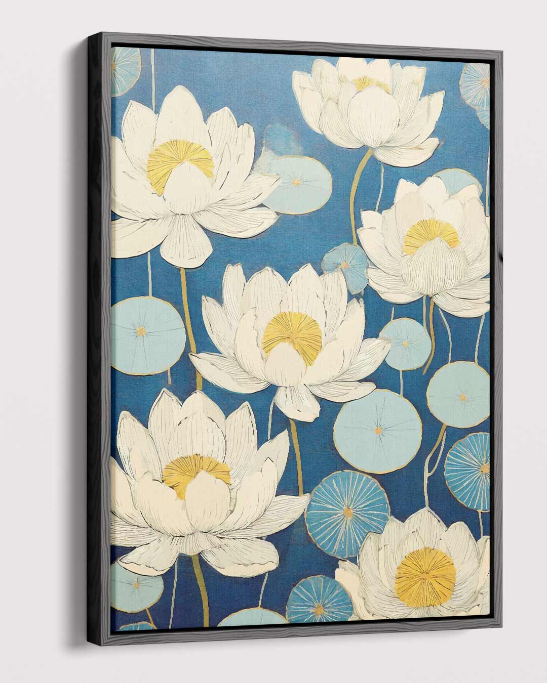 Blauwe Lotus Dromen – dibond kunstwerk als wanddecoratie