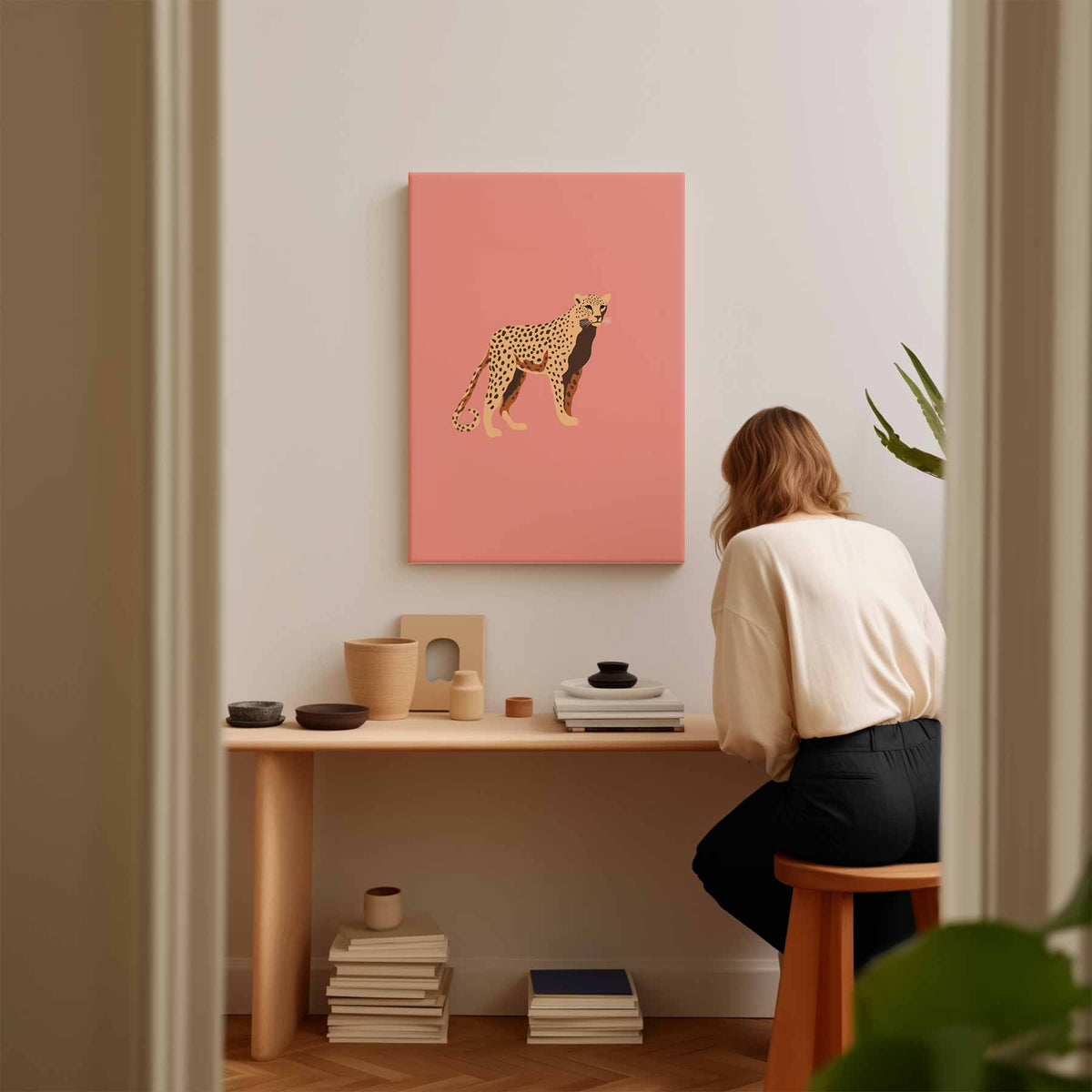 Kleurrijke Luipaard Illustratie – plexiglas kunstwerk als wanddecoratie