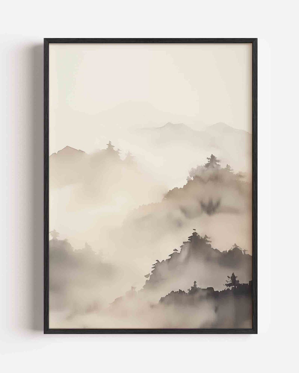 Mistige bergen – natuur portret poster als wanddecoratie