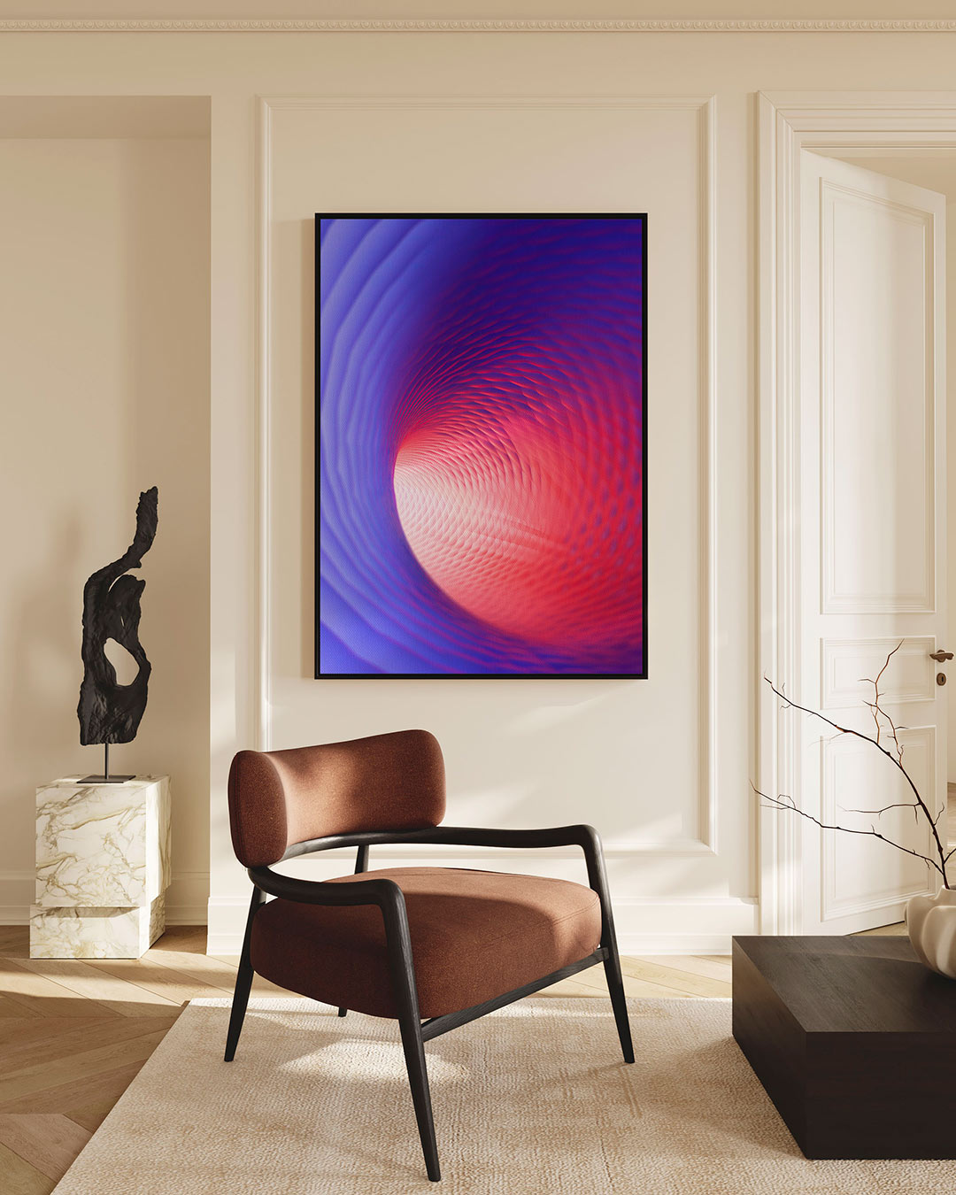 Dynamische kleurpatronen – staande wanddecoratie