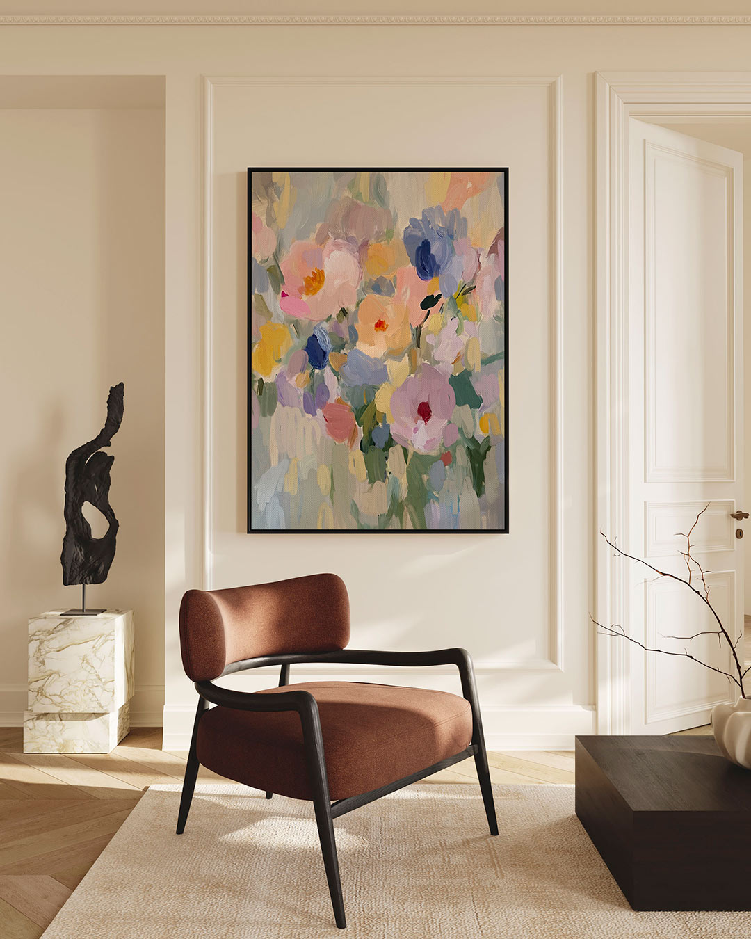 Kleurrijke bloemenpracht – staand wanddecoratie kunstwerk