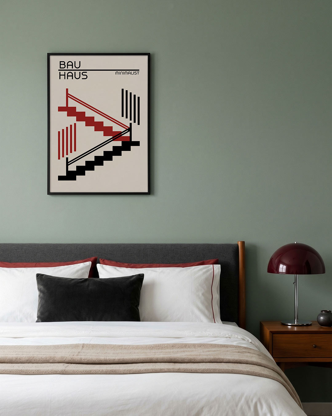 Lijnen en trappen – geometrische poster in Bauhaus-stijl van WallArtistic