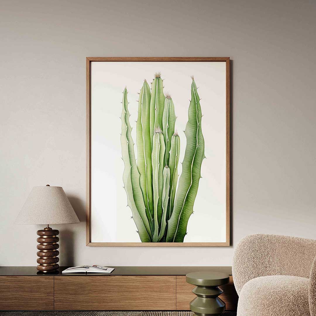 Groene cactus – tropische jungle poster in staand formaat