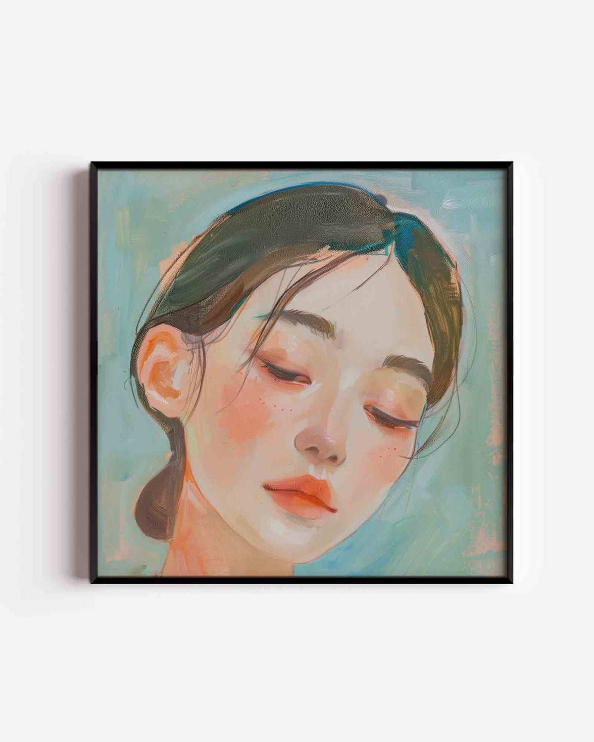 Portret van vrouw – design vierkante poster als wanddecoratie