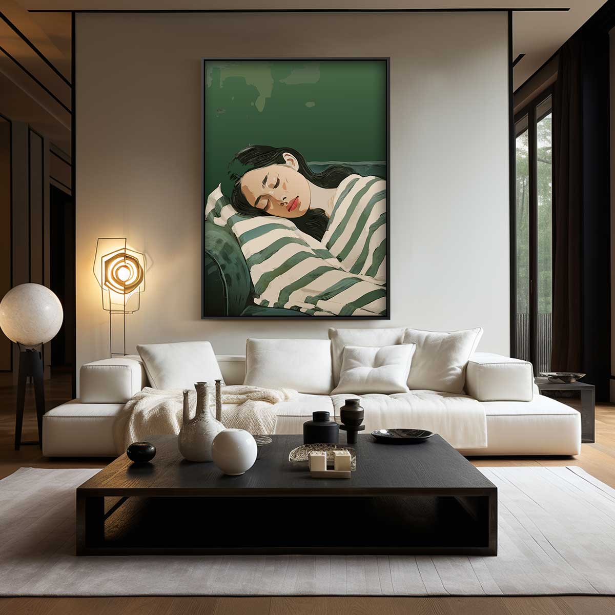 Dromerige Rust – modern portret kunstwerk van WallArtistic