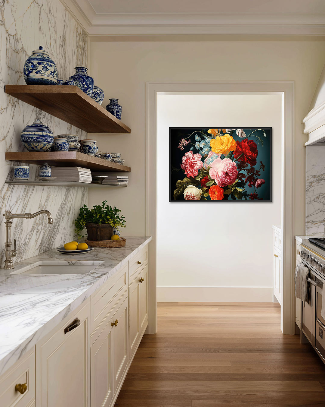 Bloemrijke compositie – Bloemen kunstwerk – alternatieve weergave van het kunstwerk