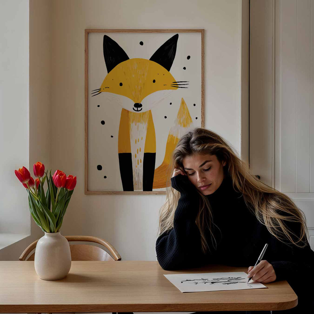Vrolijke Vos – staande muurposter voor de kinderkamer