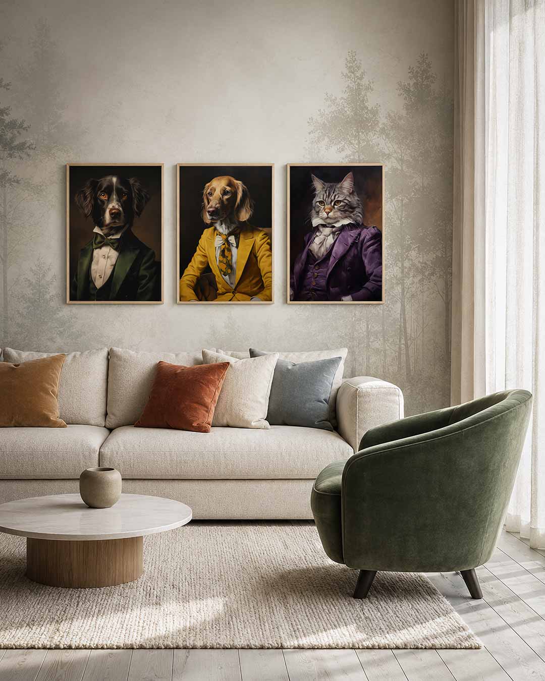 Abstract – een abstracte posterset met donkere tinten en een rustige visuele opbouw