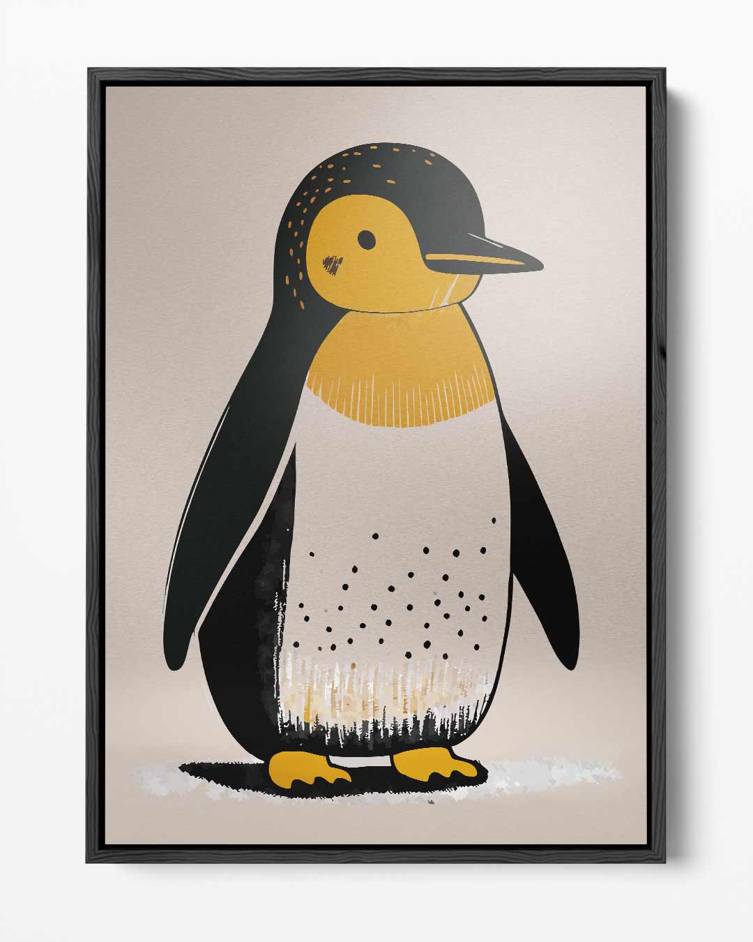 Vrolijke Pinguïn Illustratie – portret kunstwerk als wanddecoratie