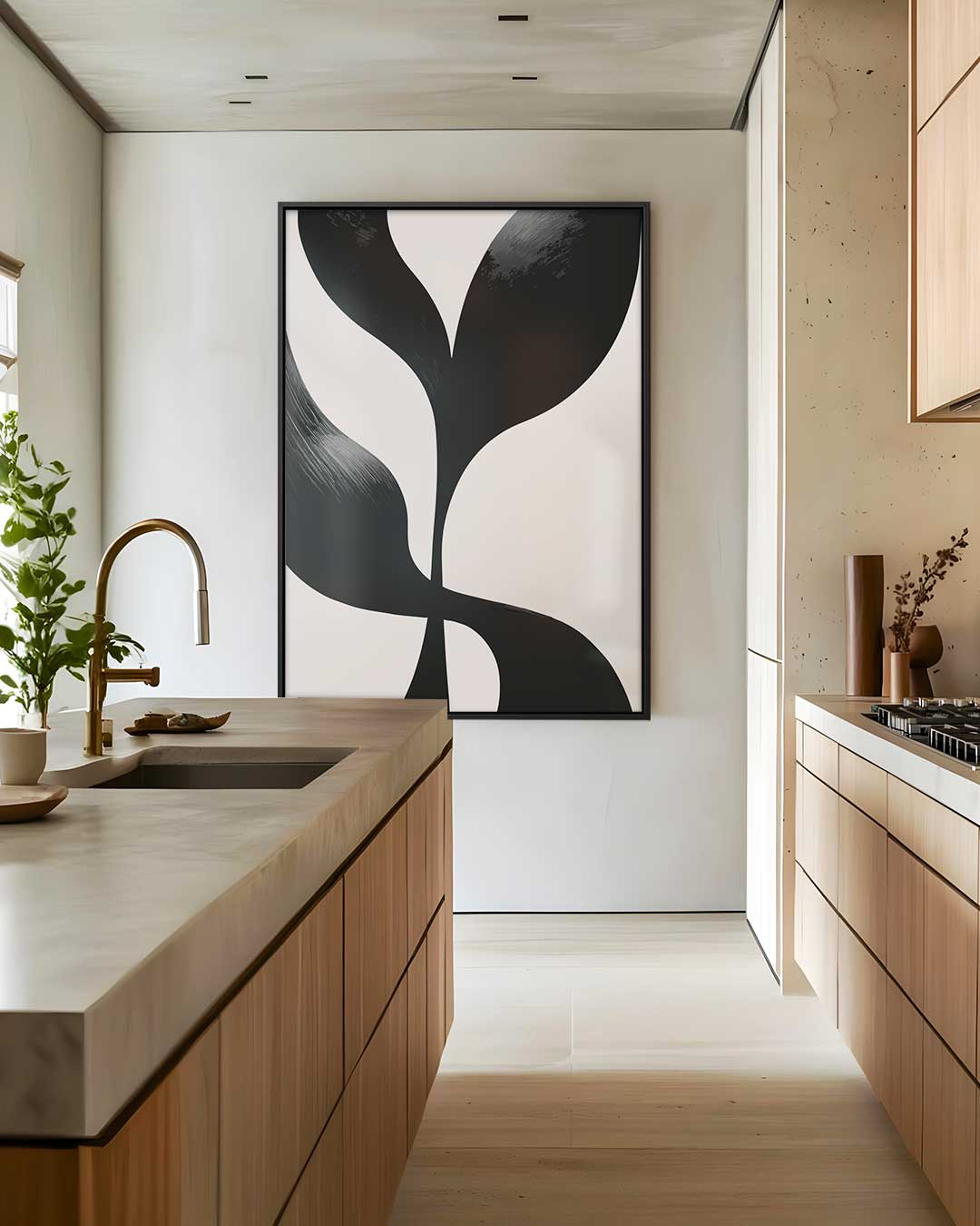 Minimalistische Elegantie – dibond wanddecoratie in staand formaat