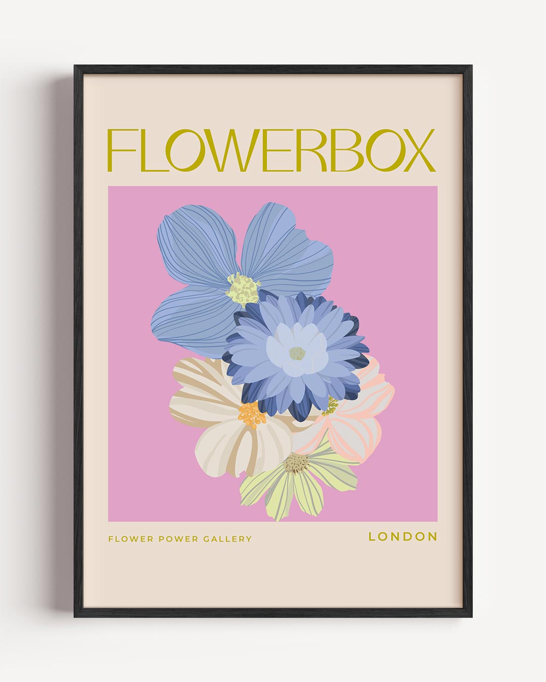 Bloemenpracht – typografie portret poster als wanddecoratie