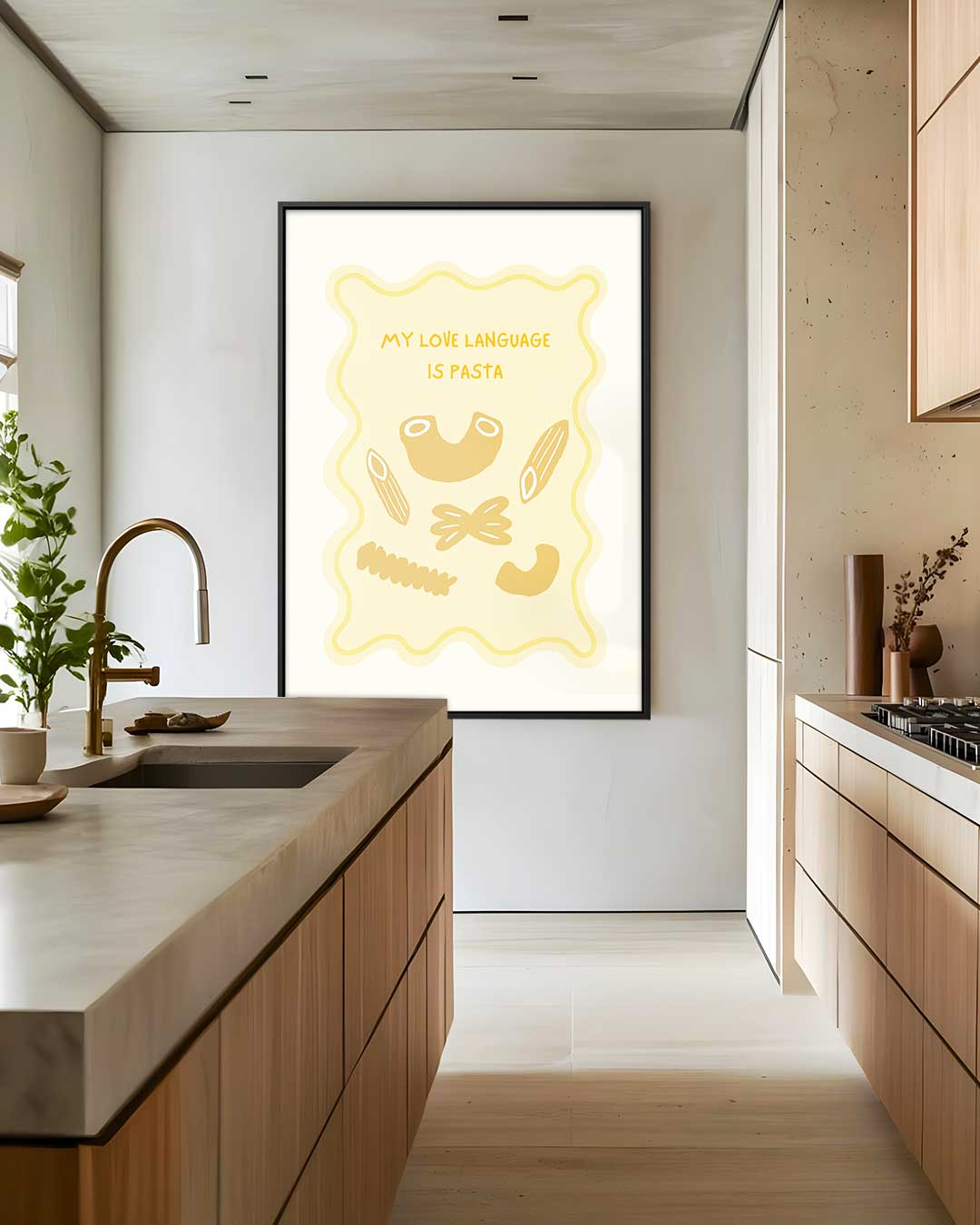 Pasta Liefde – dibond wanddecoratie in staand formaat